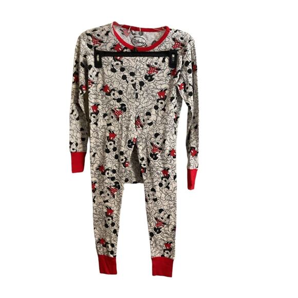 Disney Mickey Minnie Pajama Women’s XS Long Sleeve Thermal Set Top Bottoms - Picture 3 of 4